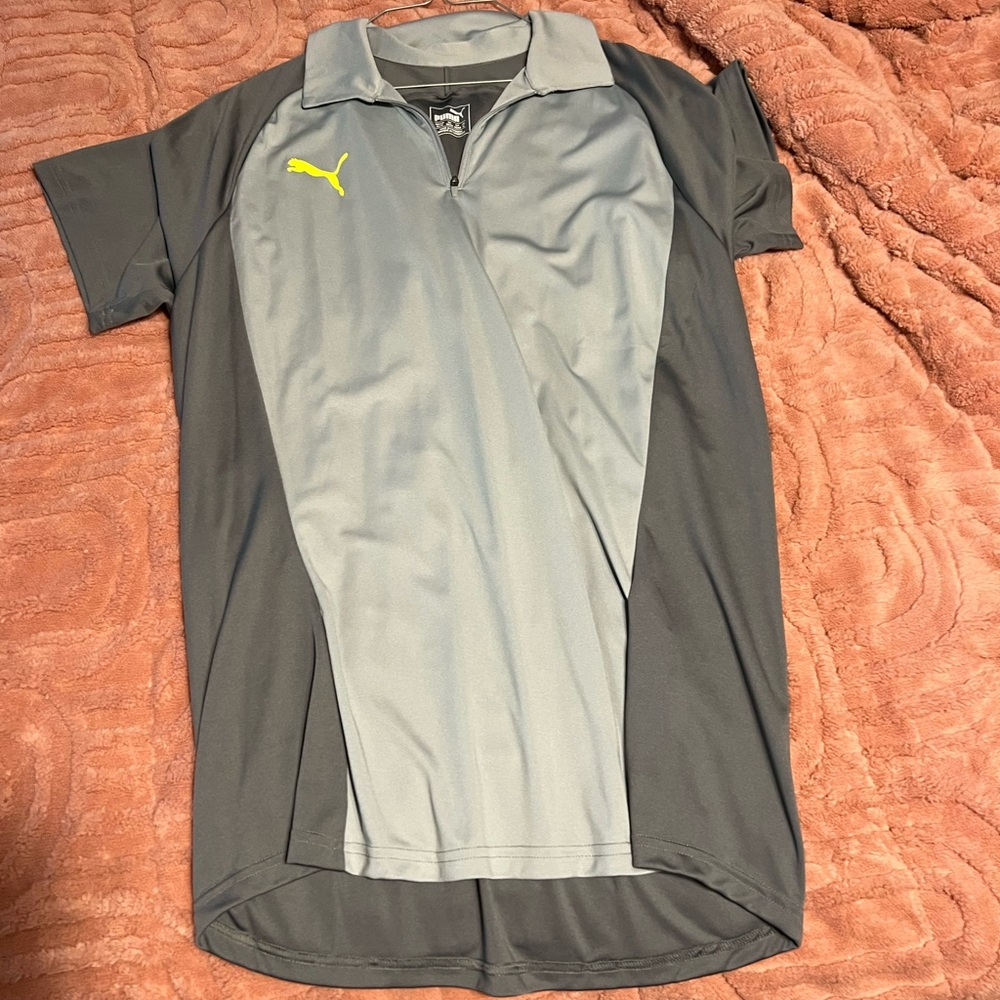 Puma Men's Two-Tone Gray Polo Shirt
